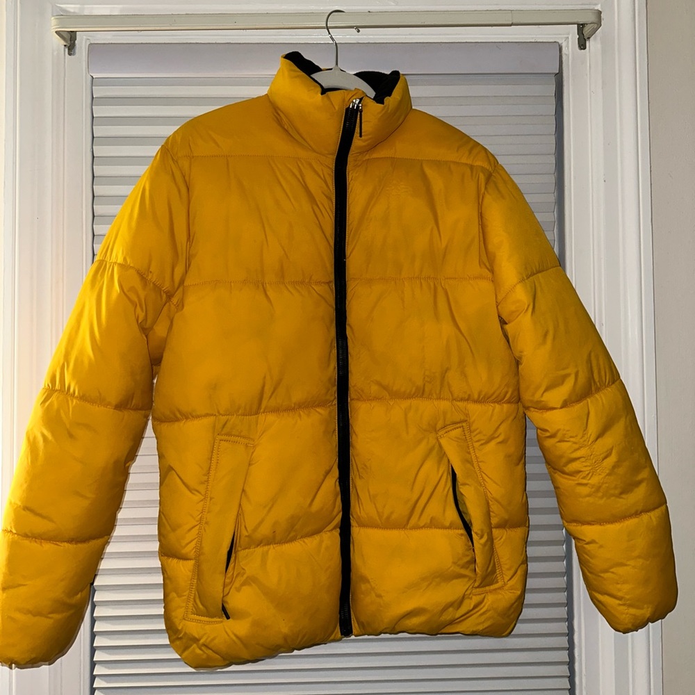 Yellow H&M men’s puffer jacket